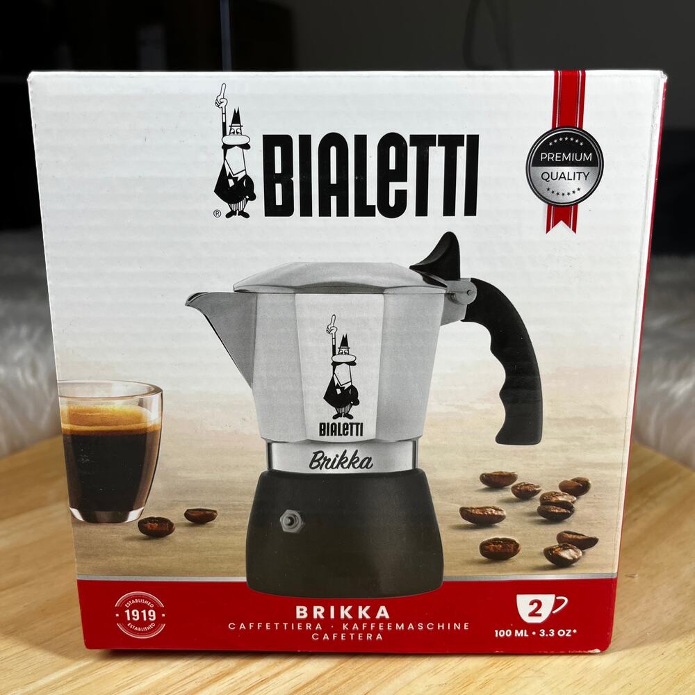 Bialetti Brikka Moka Pot Stovetop Coffee Maker Capable of Making Crema Espresso